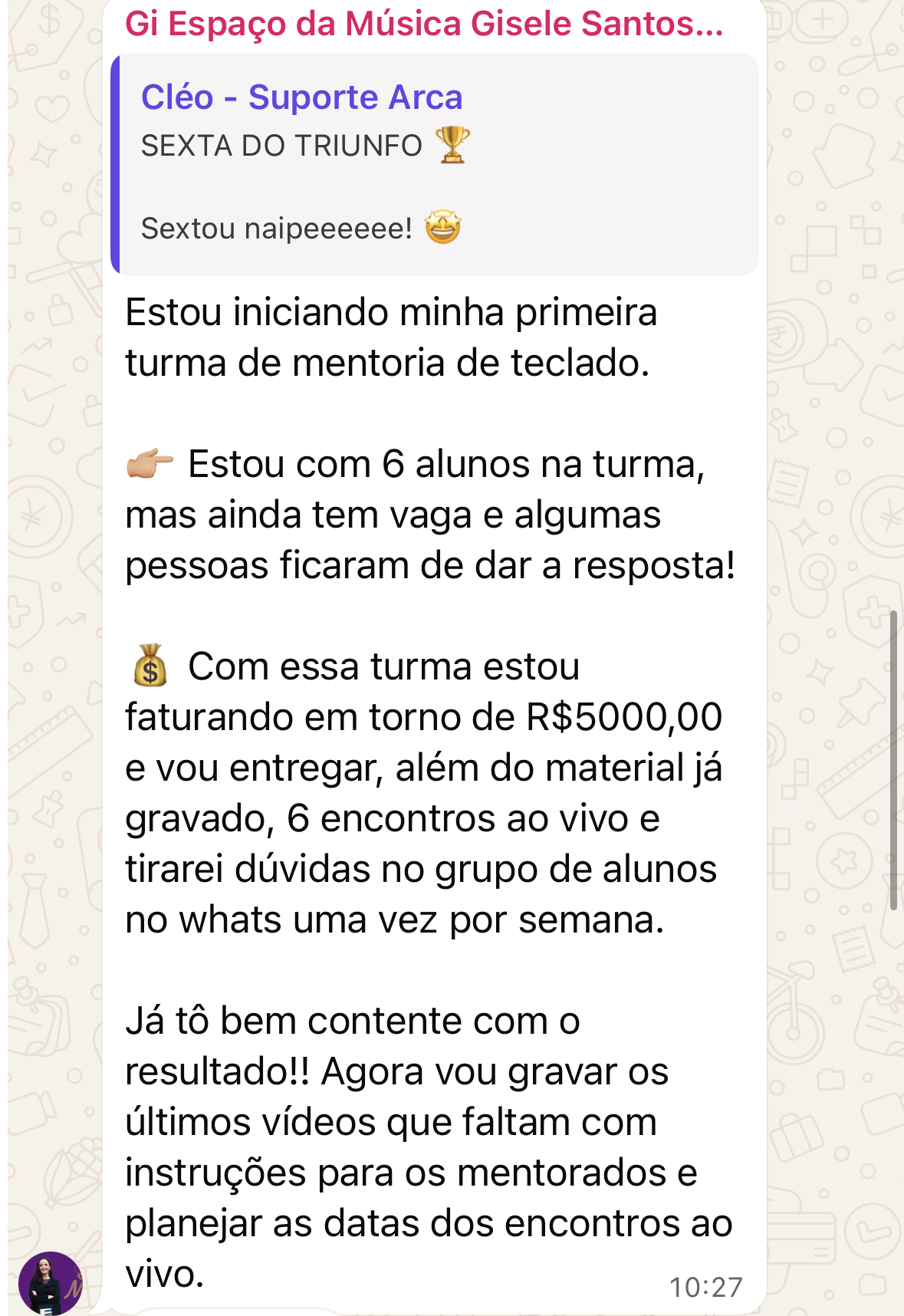 Depoimento de aluna 3