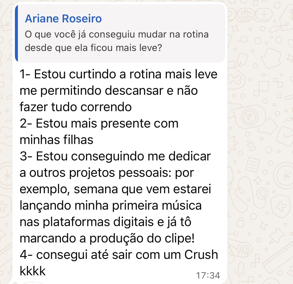 Depoimento de aluna 6